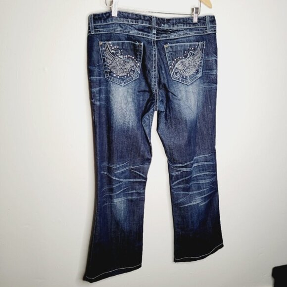 Wrangler Rock 47 Ultra Low Rise Dark Wash Jeans - Picture 8 of 8